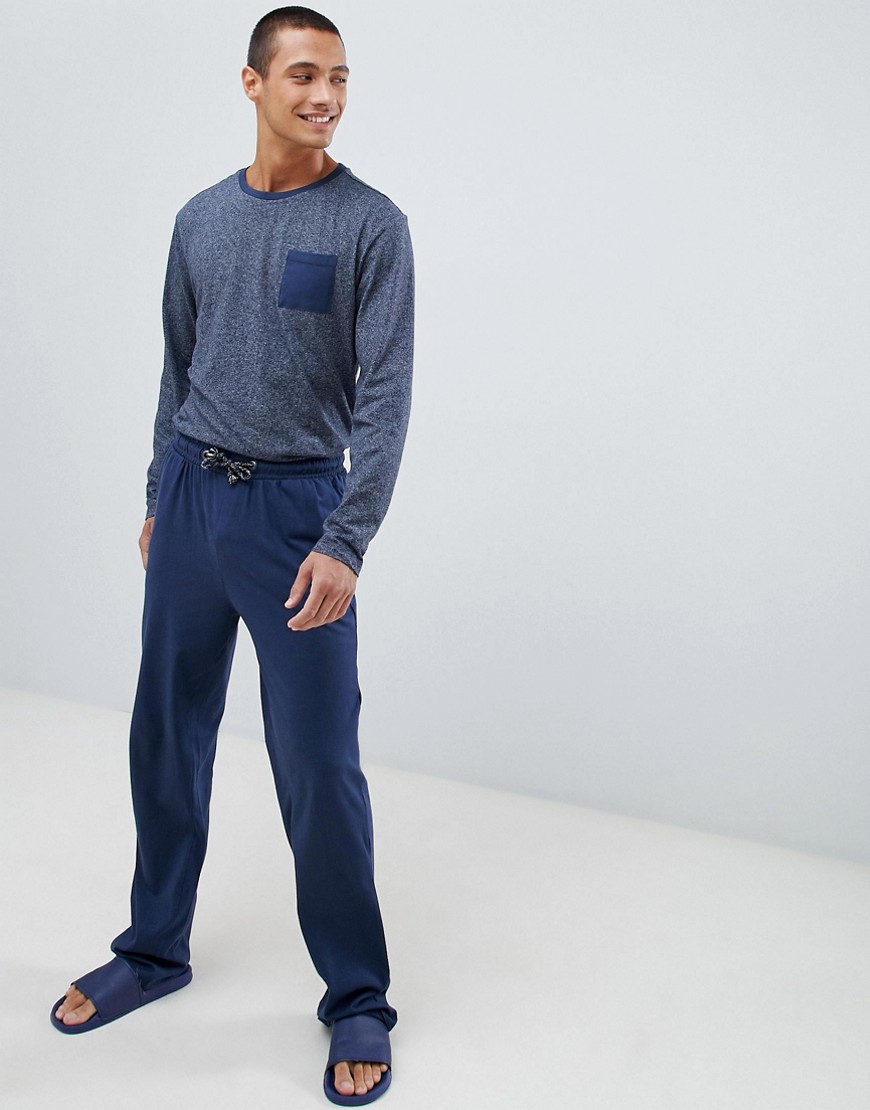 Tokyo Laundry Cotton Fleck Long Sleeve Pyjamas In Navy