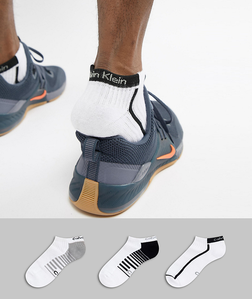 Calvin Klein Performance Trainer Socks 3 Pack - White