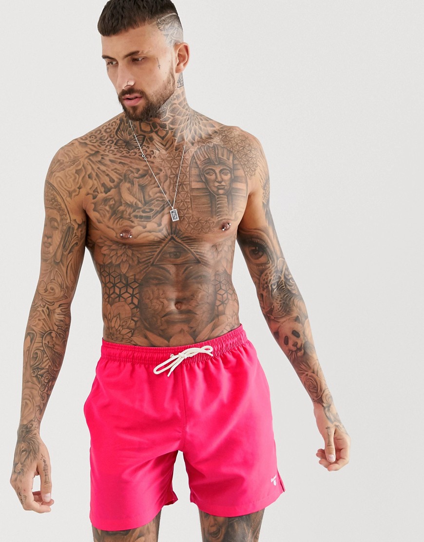 Barbour small logo swim shorts in pink