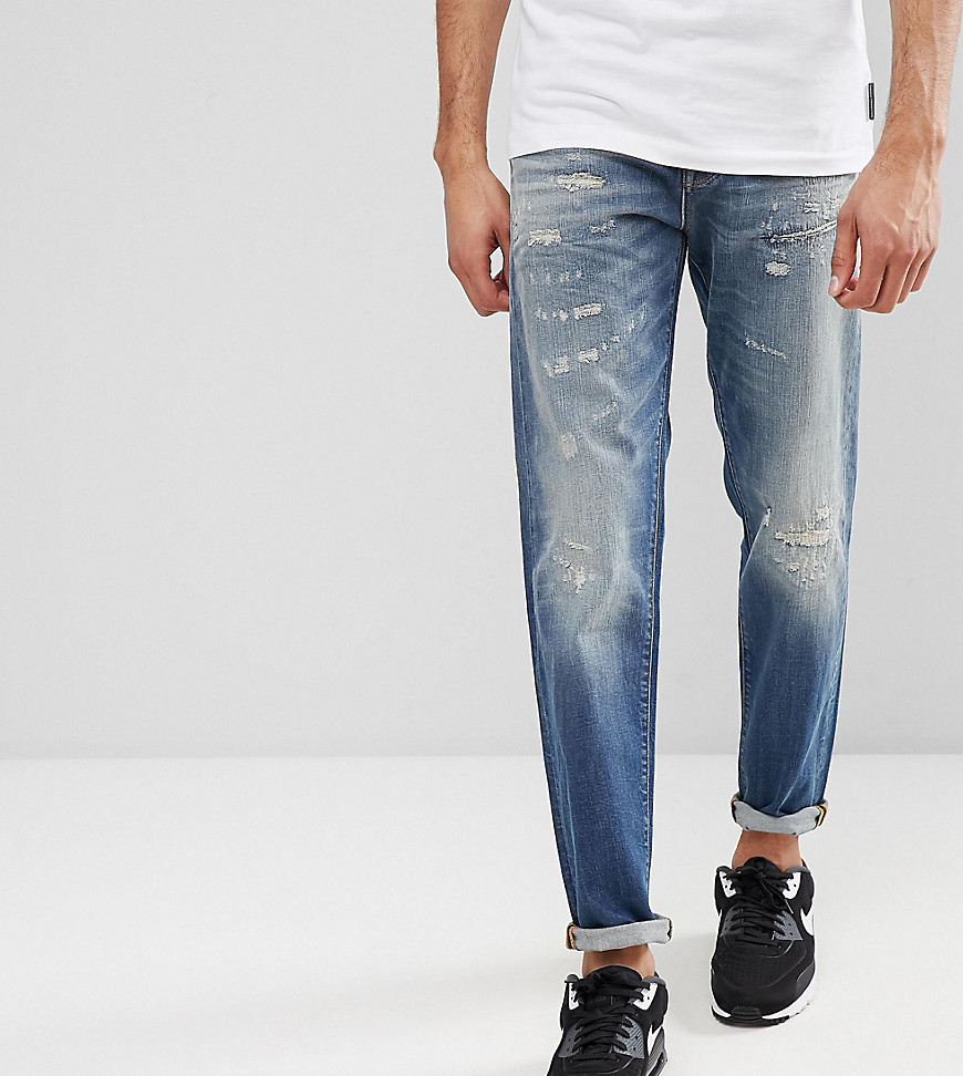 Selected Homme  Jeans In Tapered Fit With Rip Repair Italian Denim