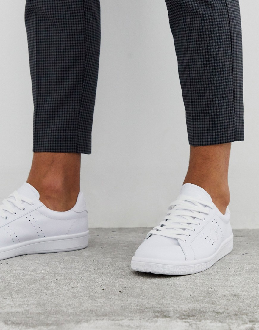 Fred Perry B721 leather trainers in white with tonal logo