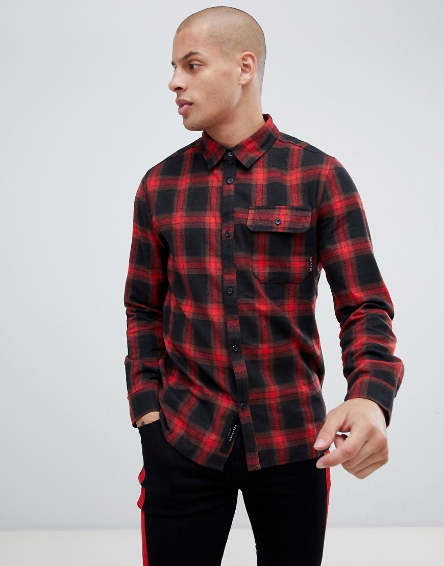 Religion Slim Fit Check Shirt In Red