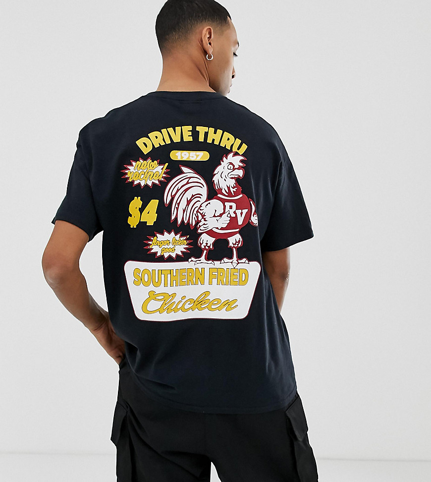 Reclaimed Vintage inspired oversized t-shirt with chicken drive thru print