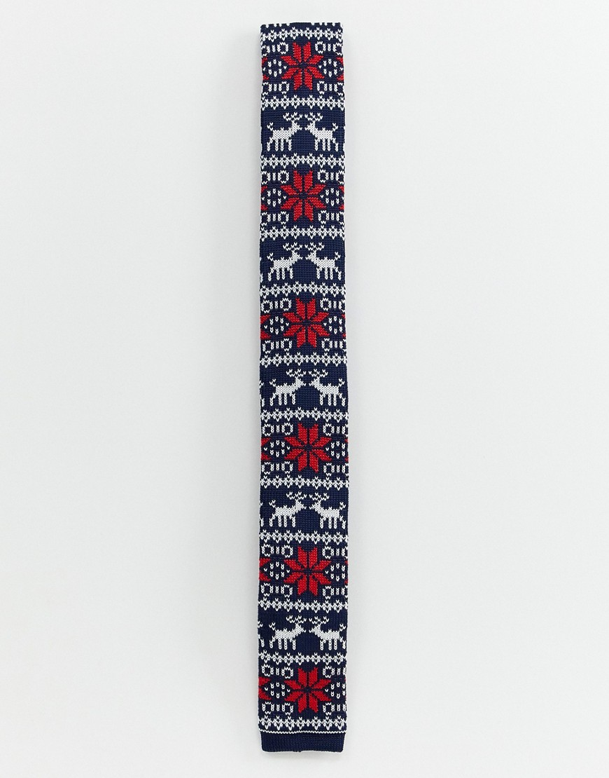 Devils Advocate christmas snowflake knitted tie