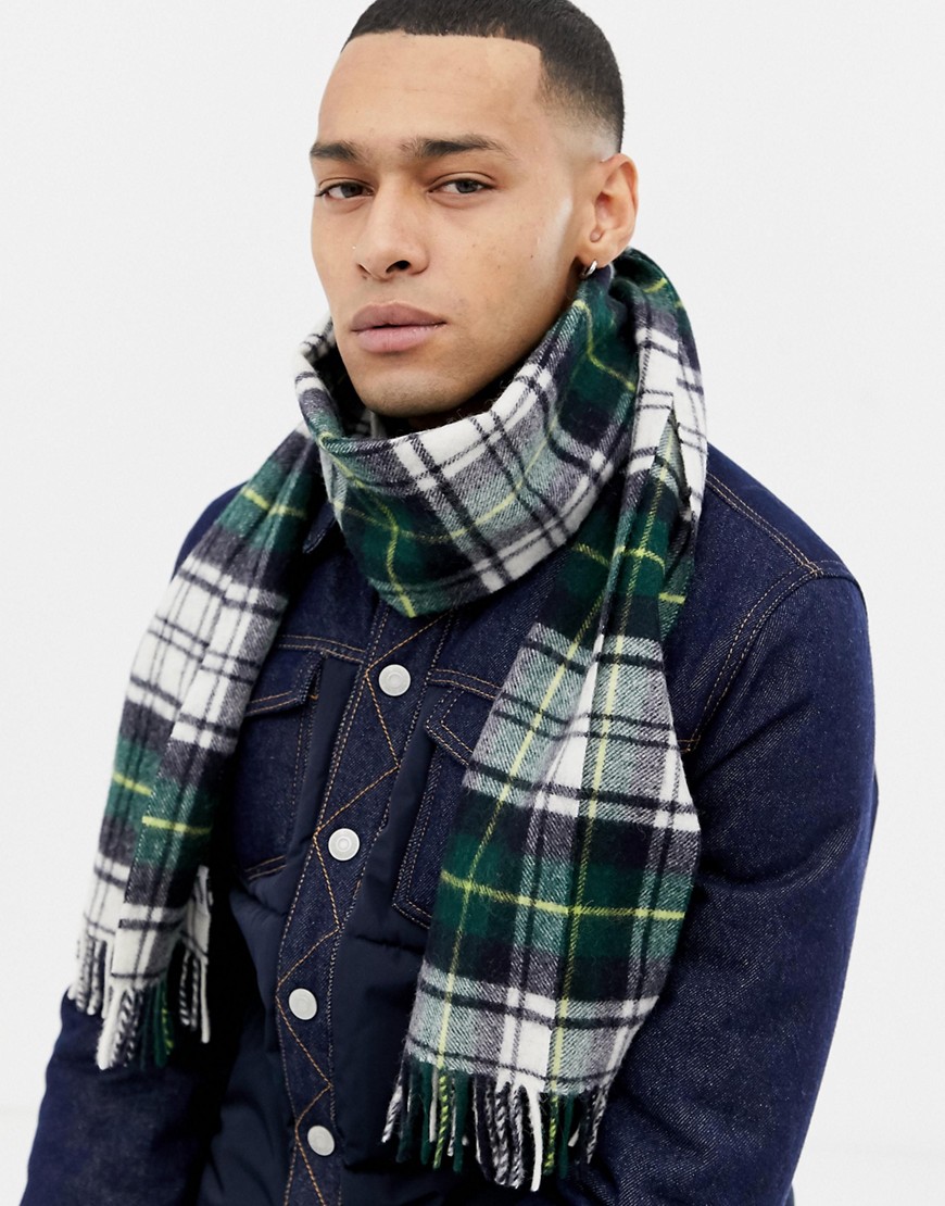 Weekday Meridian scarf in green check - Green check