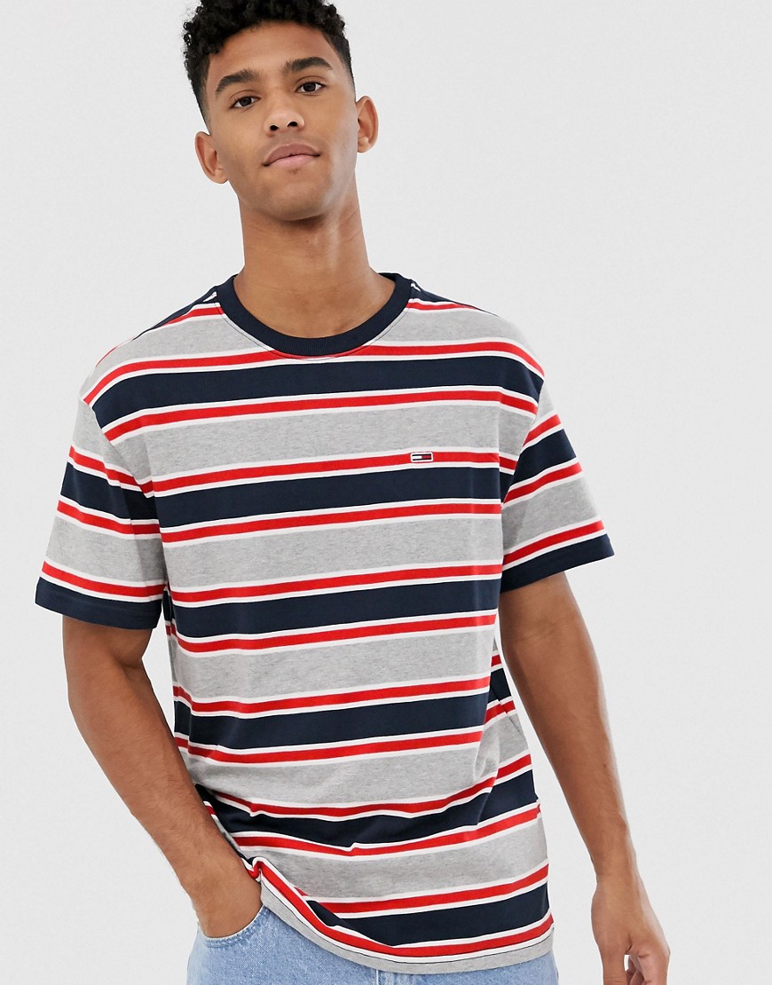 Tommy Jeans bold stripe t-shirt in grey