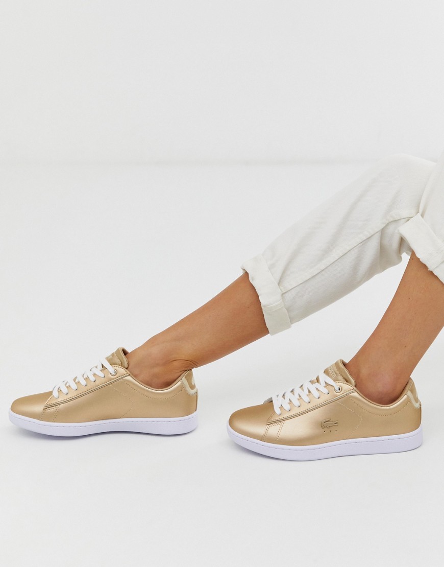 Lacoste lace up trainer in gold