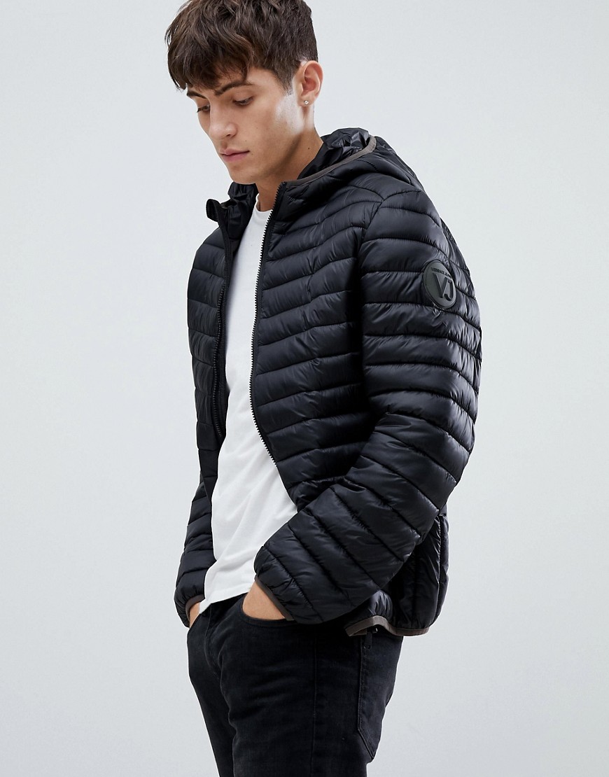 overskridelsen Strømcelle øverste hak Versace Jeans Puffer Jacket In Black With Hood - Black | ModeSens