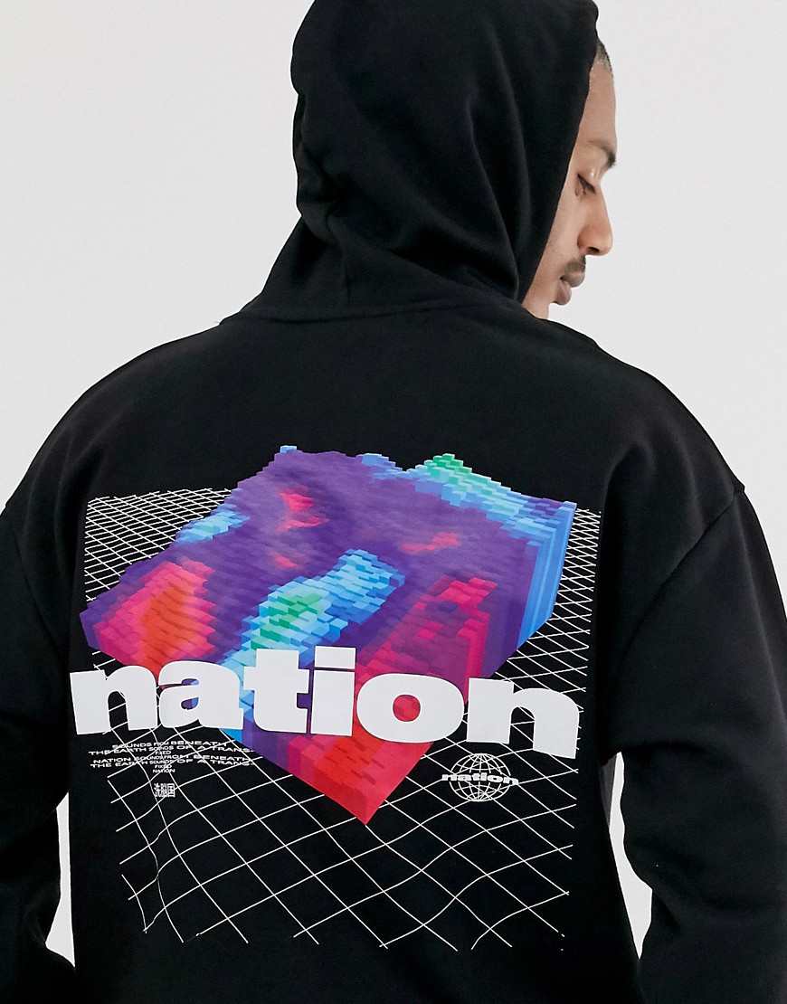 CRL By Corella hoodie with graphic back print in black