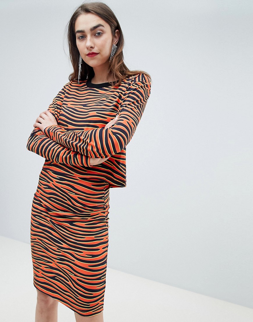 House of Holland Exclusive tiger print long sleeve t-shirt co-ord