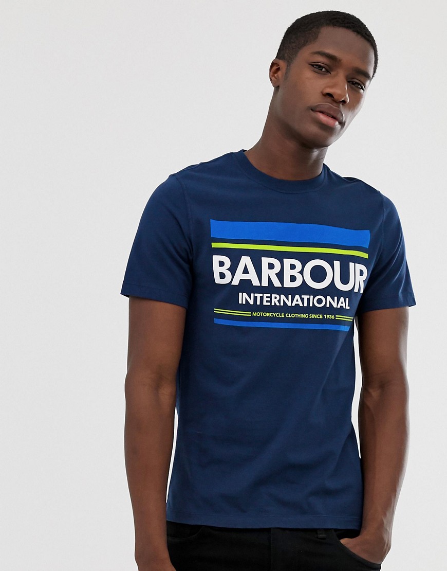 Barbour International Control logo t-shirt in blue