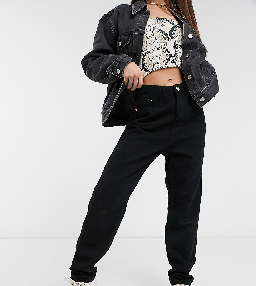 Missguided Petite mom jeans in black