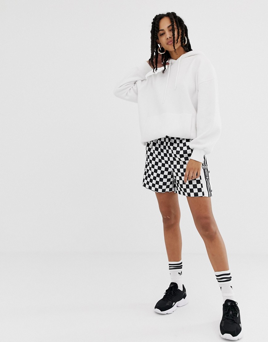 adidas Originals checkerboard short in black and white