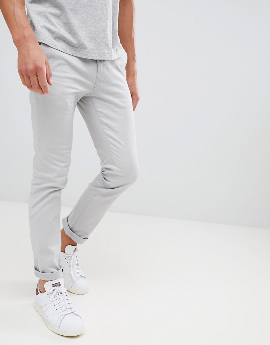 Burton Menswear Skinny Chinos In Grey
