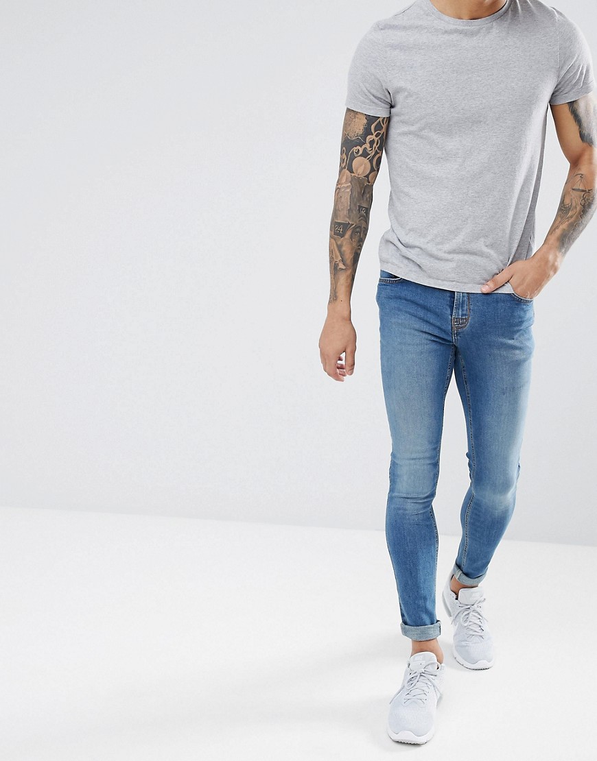 Hoxton Denim Extreme Skinny Jeans in Mid Wash Blue