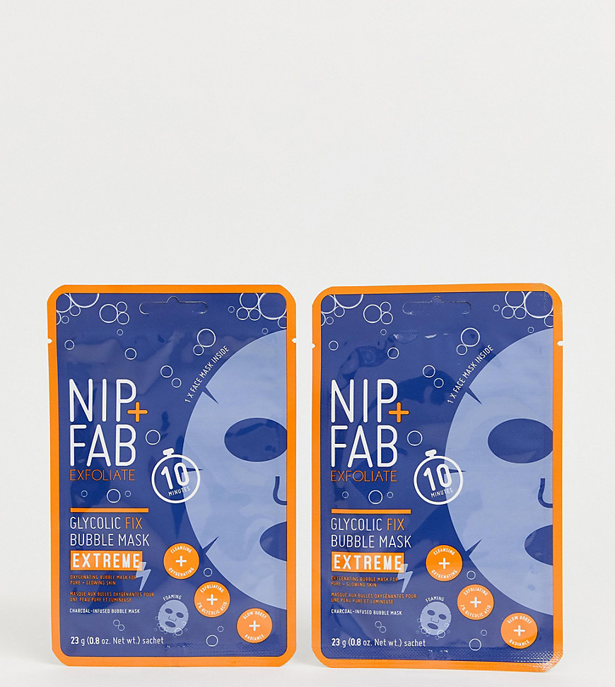 NIP+FAB X ASOS EXCLUSIVE Glycolic Fix Extreme Bubble Mask Duo SAVE 50%