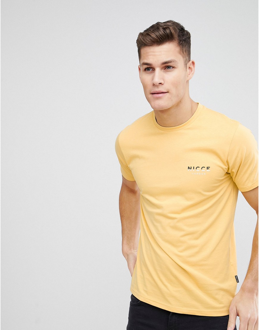 Nicce t-shirt in yellow with split logo