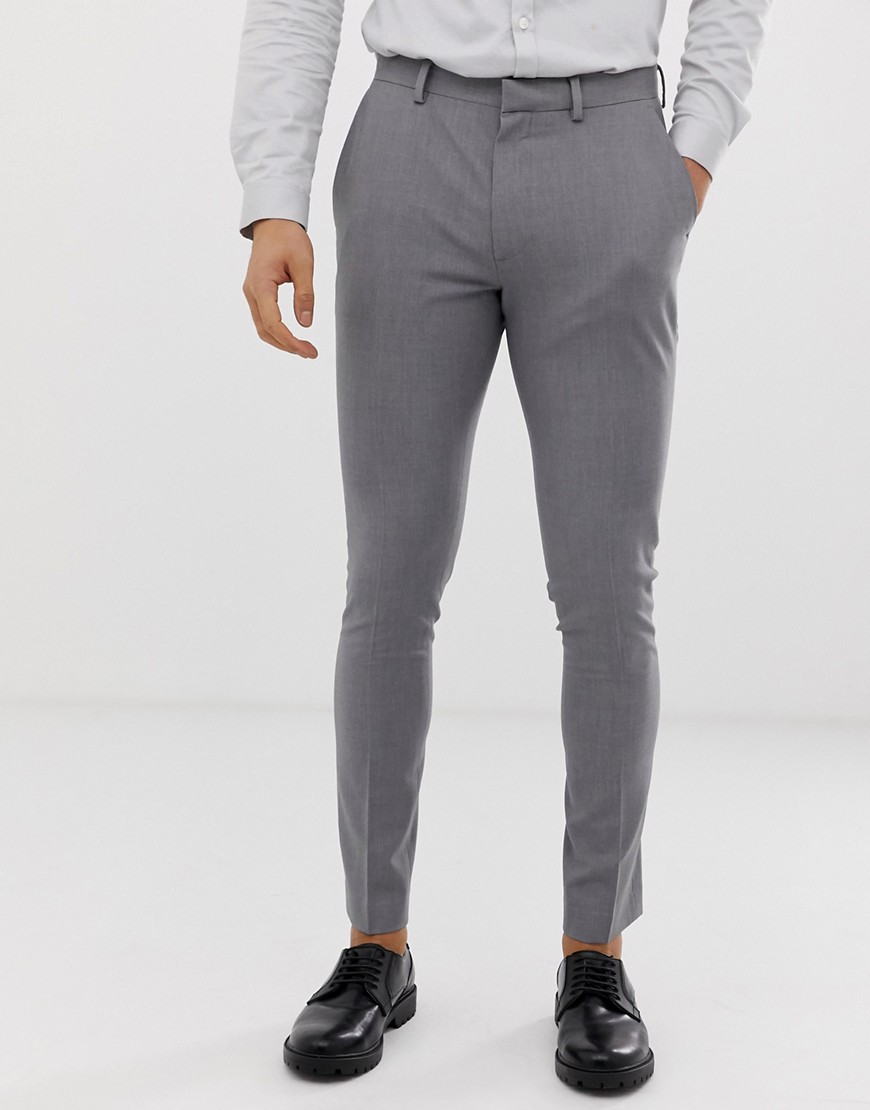 ASOS DESIGN super skinny smart trousers in grey