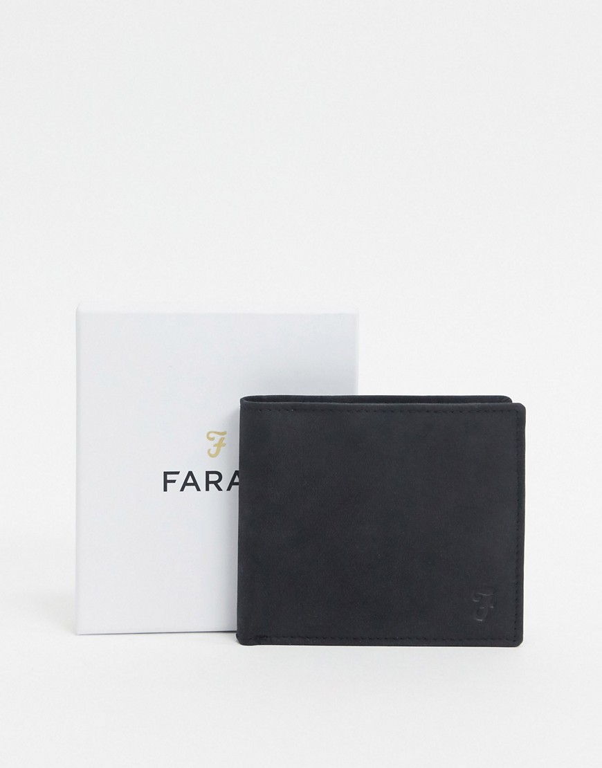 Farah bi-fold wallet in black leather