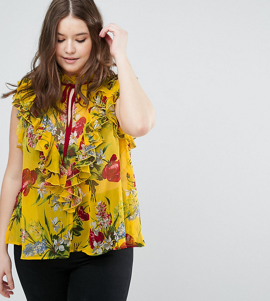 Блузка без рукавов с цветочным принтом ASOS CURVE - Мульти 