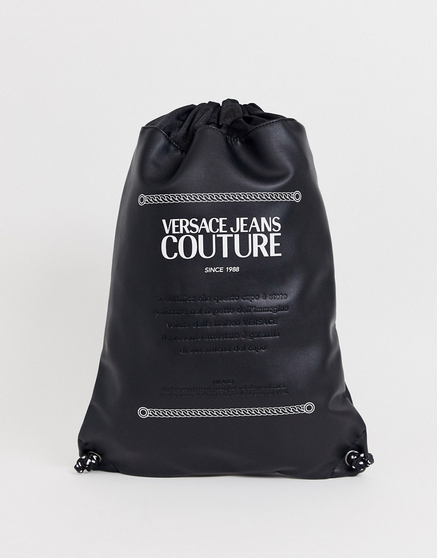 Versace Jeans Couture drawstring backpack in black