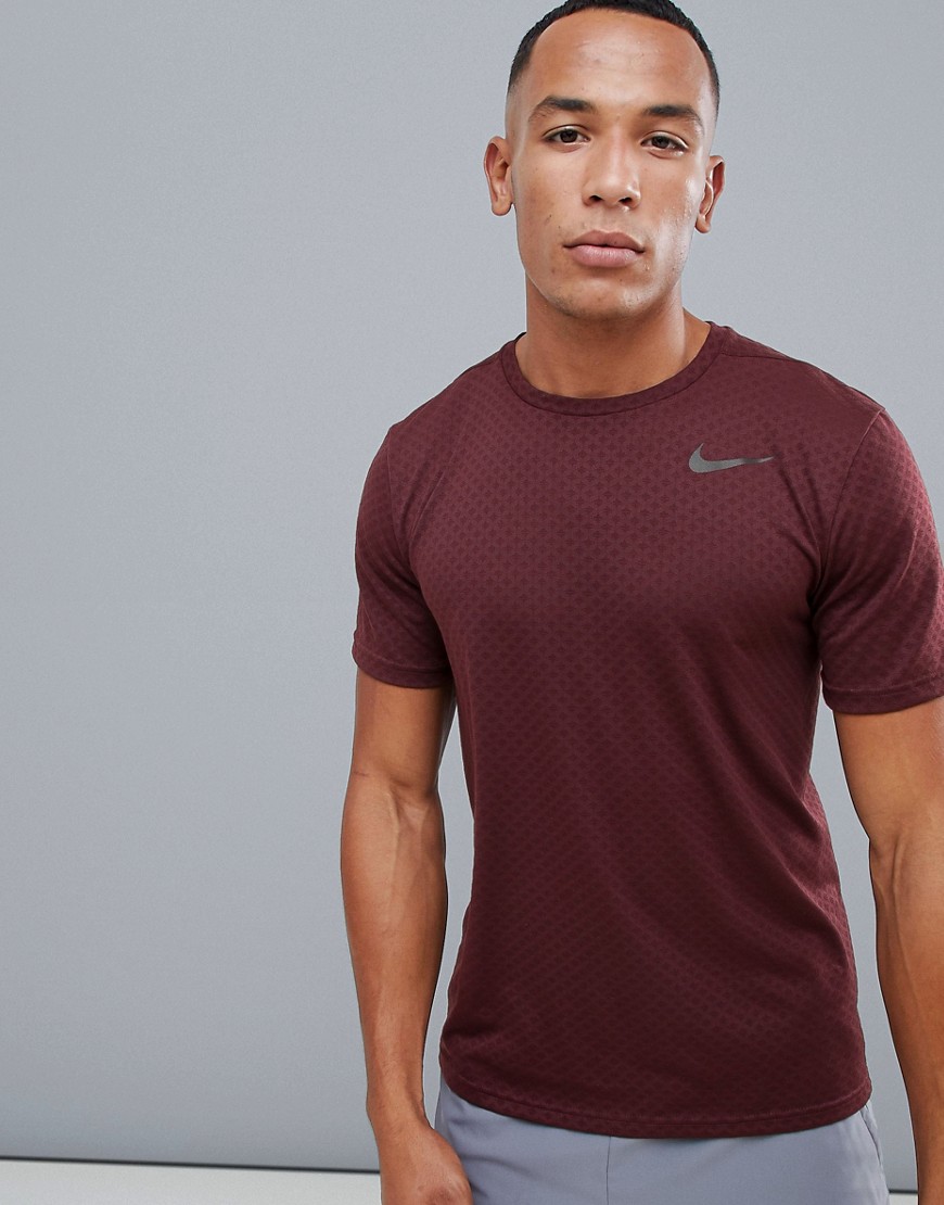 Nike Training Breathe Vent T-Shirt In Burgundy 886742-652 - Purple