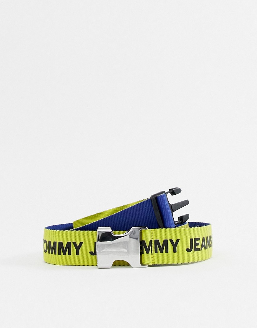 tommy jeans webbing belt yellow