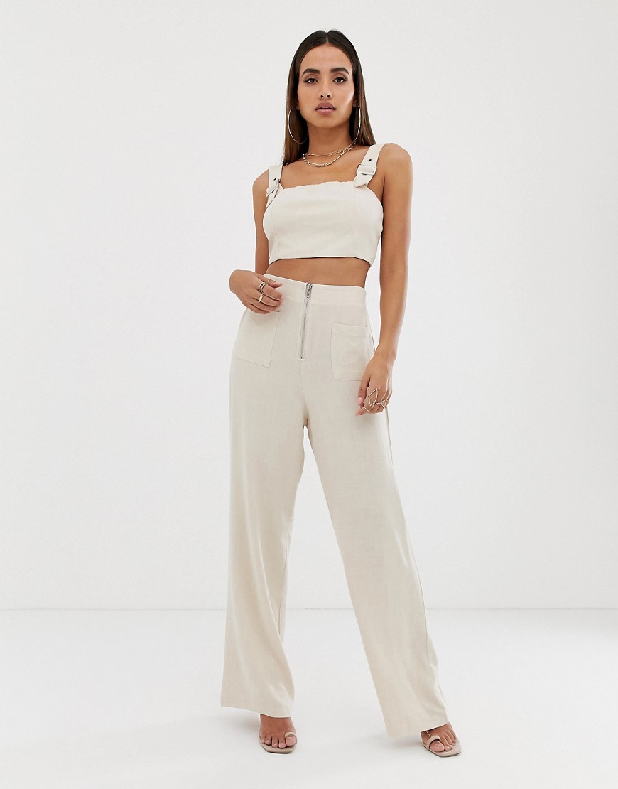 Parallel Lines high waist trousers with zip detail co-ord