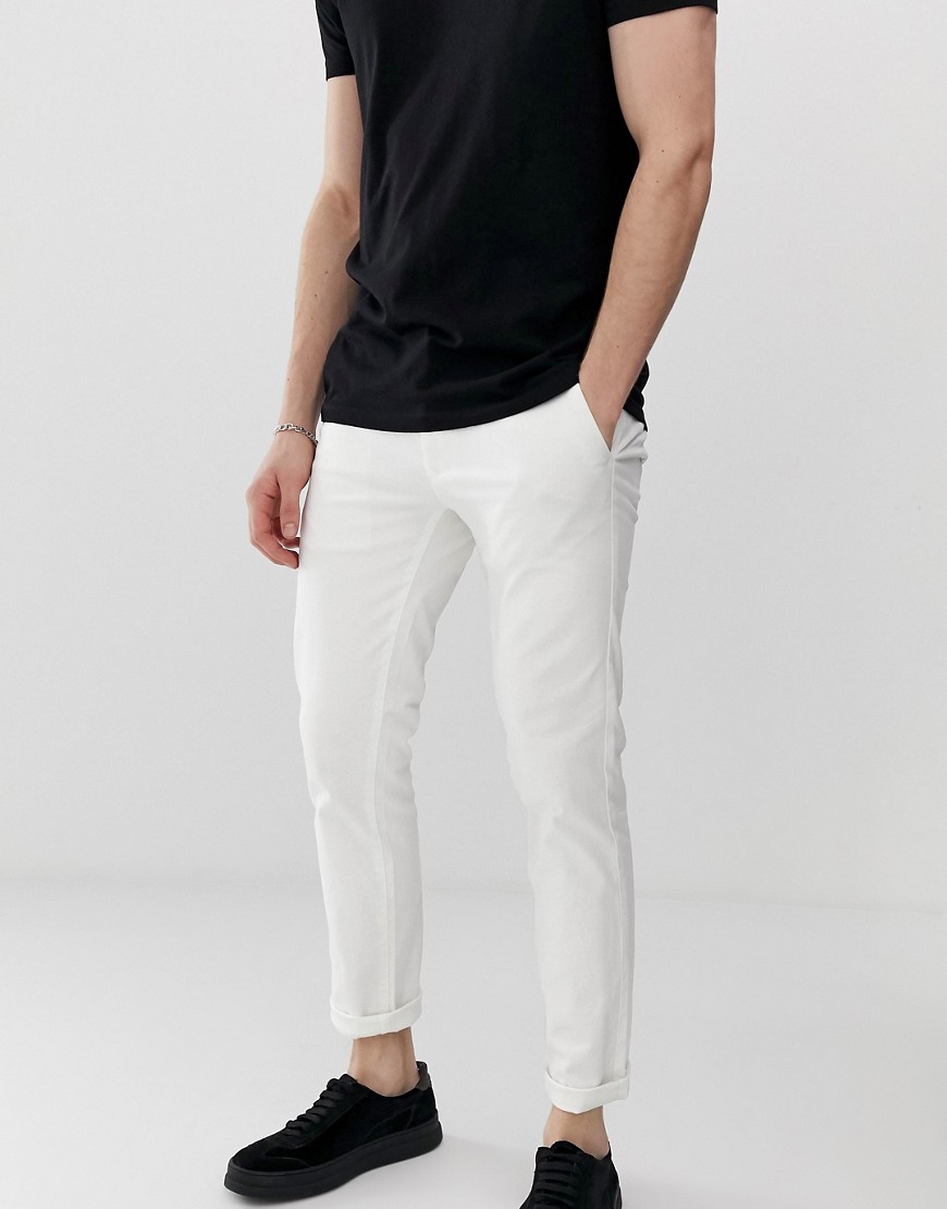 Burton Menswear skinny chinos in white