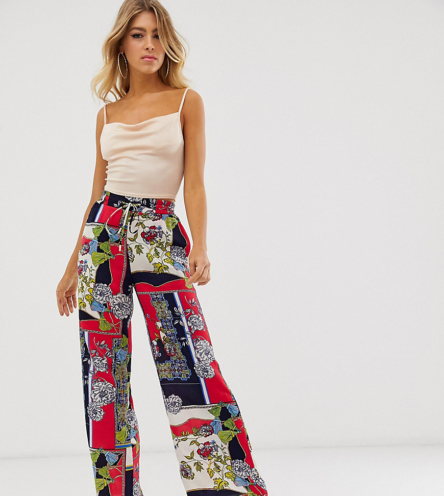 Outrageous Fortune wide leg trouser in red scarf print