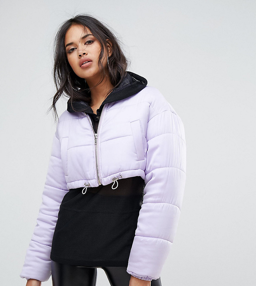 Missguided Padded Cropped Jacket - Purple