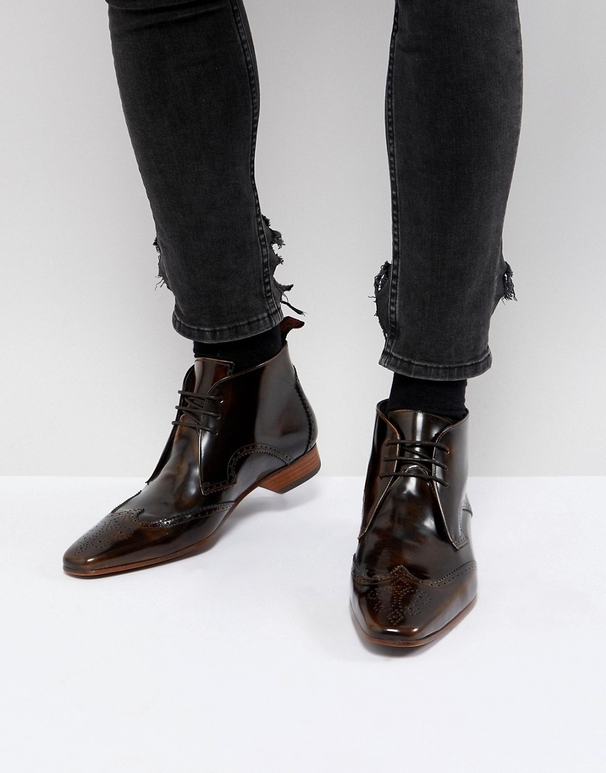 Jeffery West Escobar brogue boots in brown - Brown