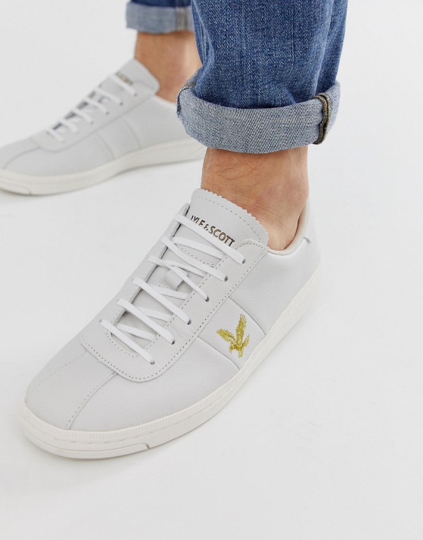 Lyle & Scott Campbell leather lace up trainers