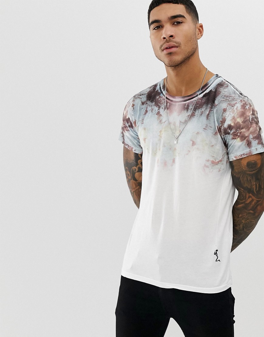 Religion t-shirt with oil slick fade print