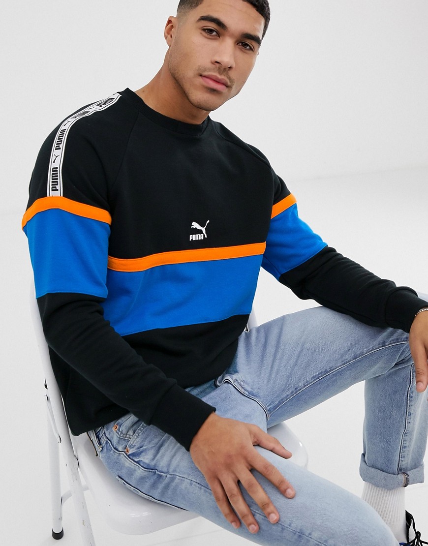 Puma XTG colour block sweatshirtshirt in black