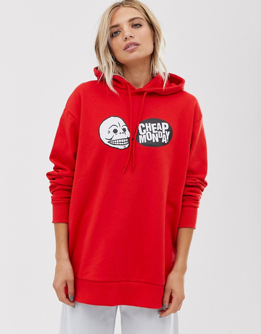 Cheap Monday organic cotton hoodie with skull logo