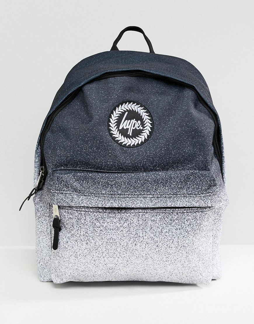 Hype backpack in black fade speckle print - Black