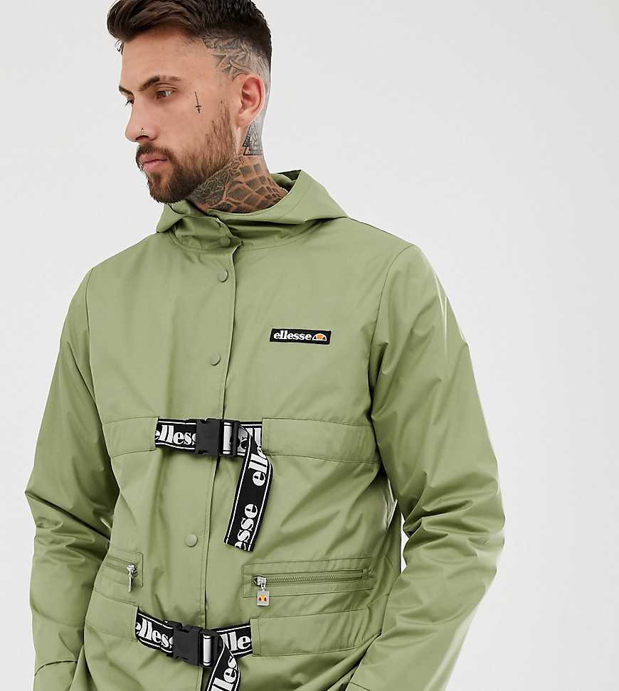 ellesse Samuele recycled jacket with buckle fastening in green exclusive at ASOS
