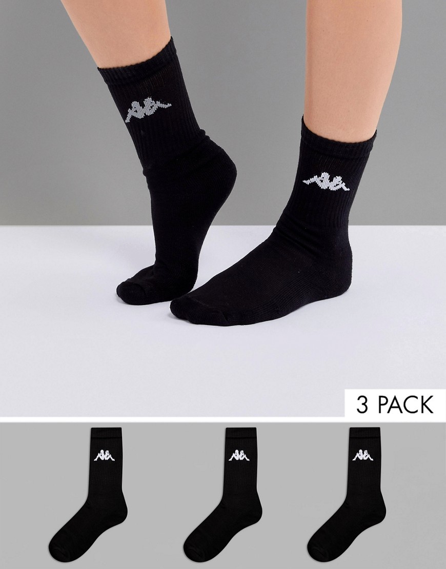 Kappa 3 pack Sport Socks - Black
