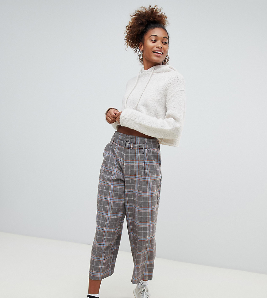Pull&Bear Checked Crop Trouser