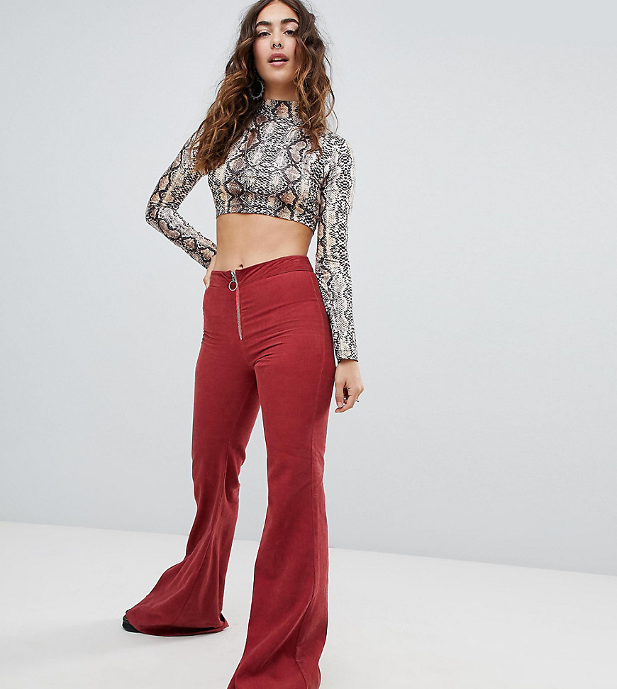 Sacred Hawk high waisted flared trousers in cord