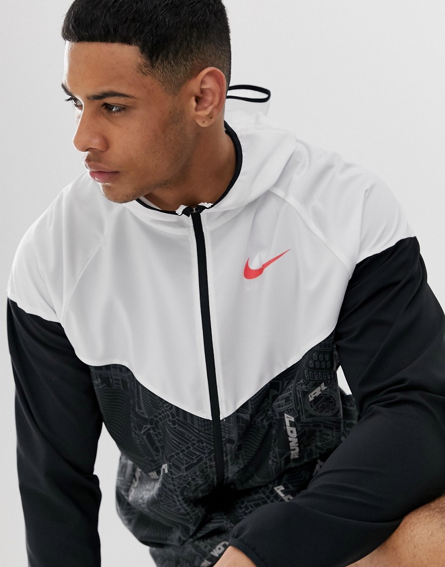 Nike Running windrunner London Marathon jacket in black