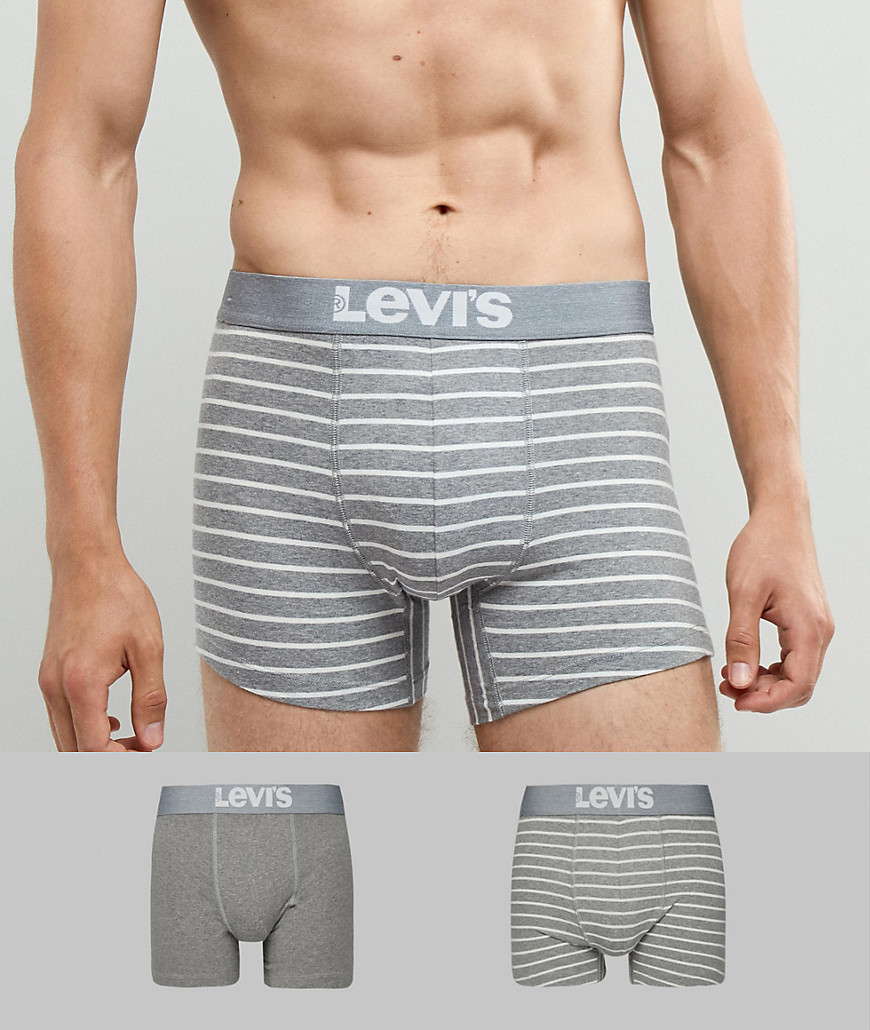 Levis Trunks 2 Pack in Vintage Stripe - Grey
