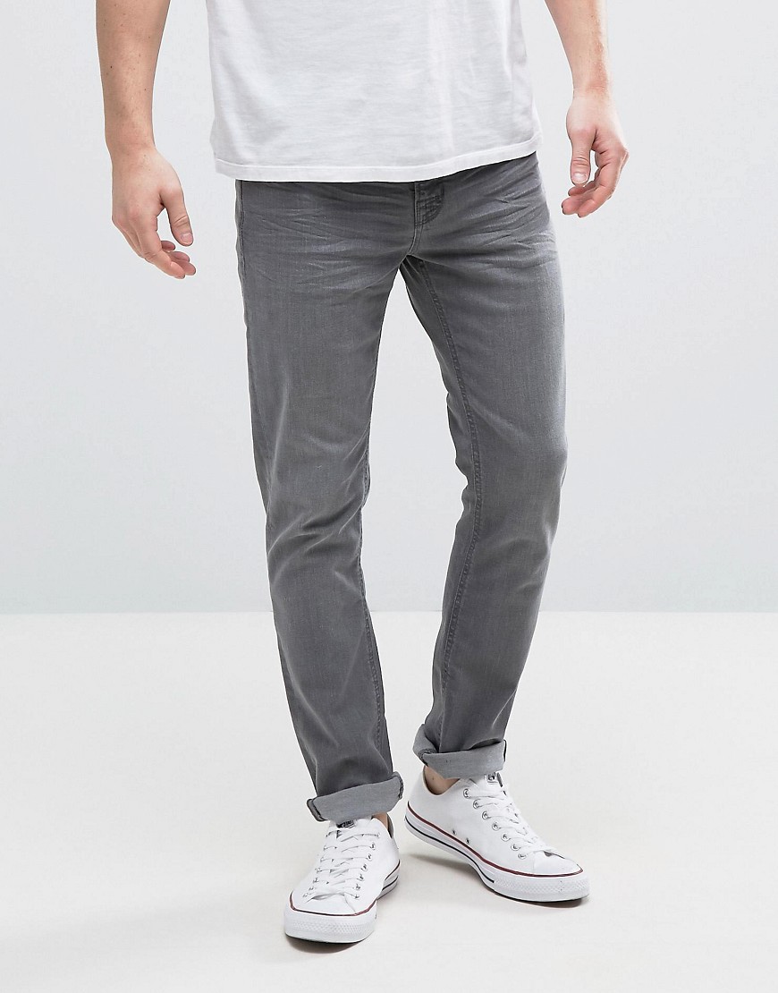 Серые выбеленные джинсы скинни Hoxton Denim - Серый 