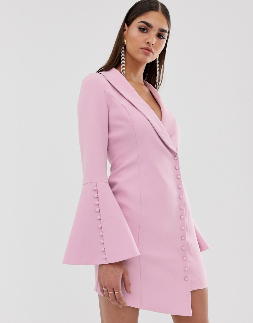Lavish Alice button detail blazer mini dress in pink