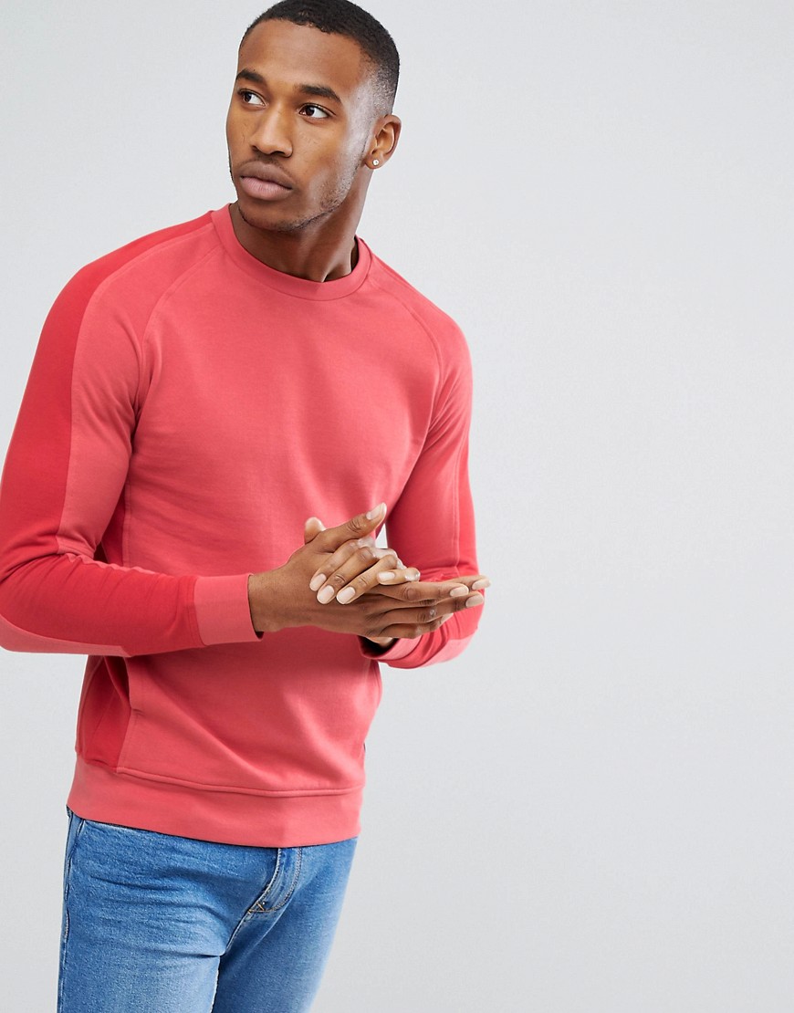 Only & Sons Sweatshirt With Cut And Sew Detailing - Cranberry