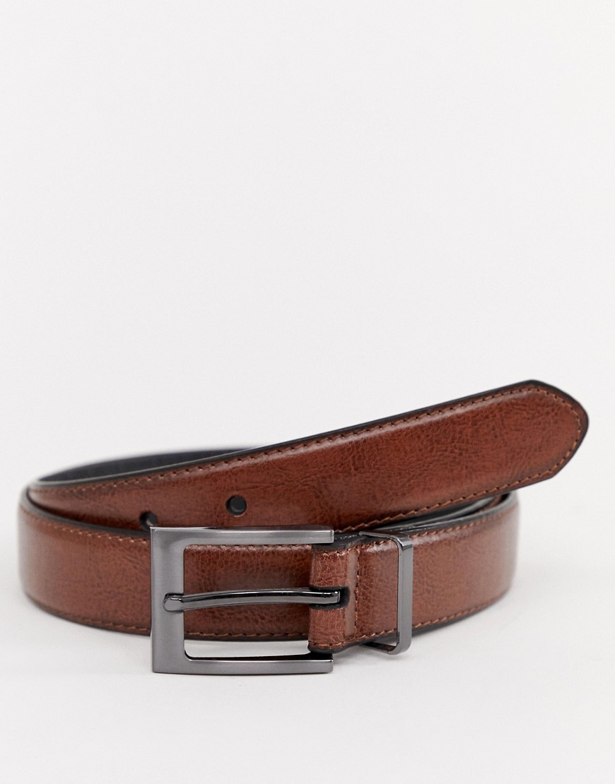 Peter Werth leather skinny leather belt in brown