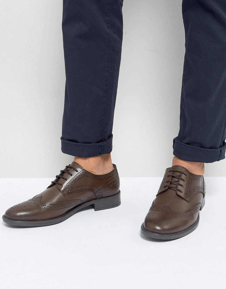 Frank Wright Brogues In Brown Leather