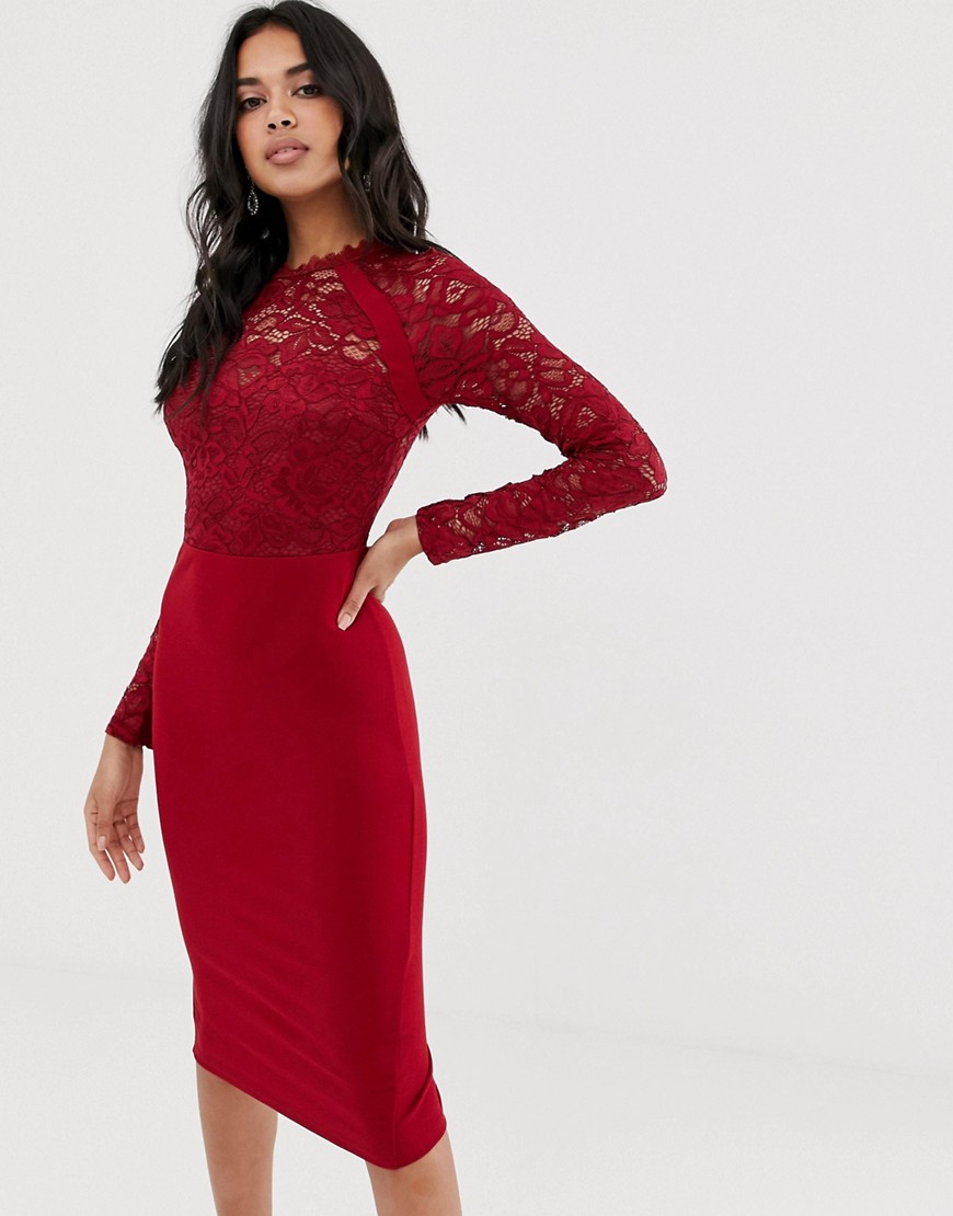 Girl In Mind lace long sleeve dress