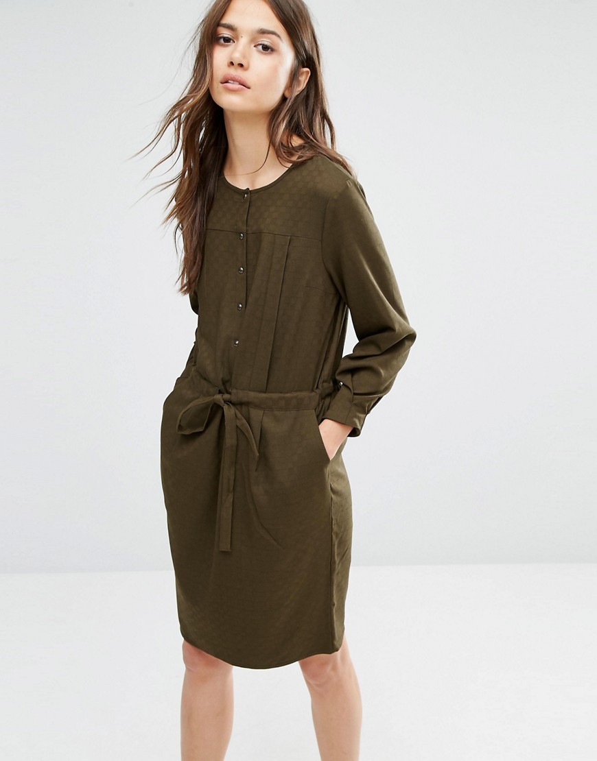 Warehouse | Warehouse Soft Pleat Belted Dress at ASOS